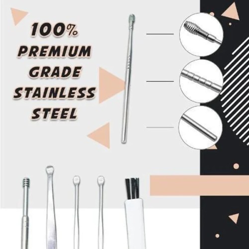 Set Ear Wax Pickers Stainless Steel Earpick Wax Remover(Free Shipping)
