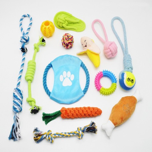 Interactive Large Small Toothbrush Ball Dog Toy Sets Dog Chew Rope Toys for Puppy Dogs