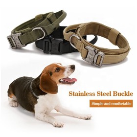 luxury Long training strong leather dog collar