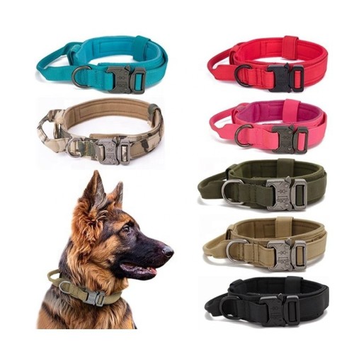 luxury Long training strong leather dog collar